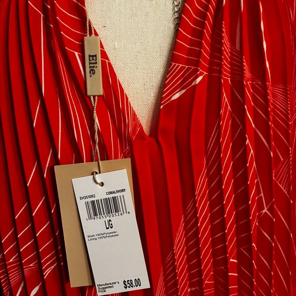 NWT Elie Tahari Chain Neck Pleated Halter Top - Sz Laege - Picture 8 of 10